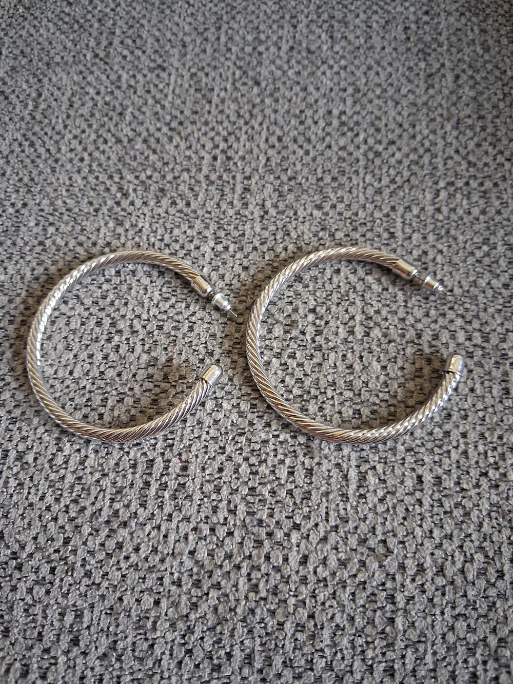 Silver-Tone Twisted Hoop Earrings - Women Jewelry